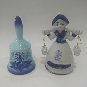 Set Of 2 Vintage Dutch Themed Bells